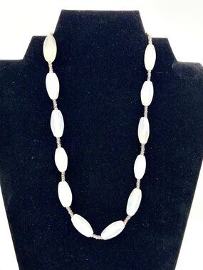 Vintage Pale Pink Rose Quartz Polished Rice 14 Beads Necklace ~17” Barrel Clasp